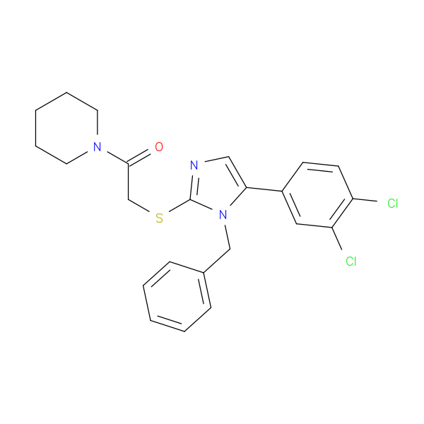 2-{[1-benzyl-5-(3,4-dichlorophenyl)-1H-imidazol-2-yl]sulfanyl}-1-(piperidin-1-yl)ethan-1-one