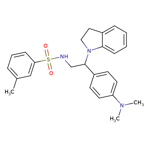 N-[2-(2,3-dihydro-1H-indol-1-yl)-2-[4-(dimethylamino)phenyl]ethyl]-3-methylbenzene-1-sulfonamide