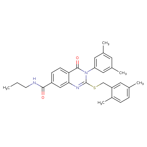 3-(3,5-dimethylphenyl)-2-{[(2,5-dimethylphenyl)methyl]sulfanyl}-4-oxo-N-propyl-3,4-dihydroquinazoline-7-carboxamide