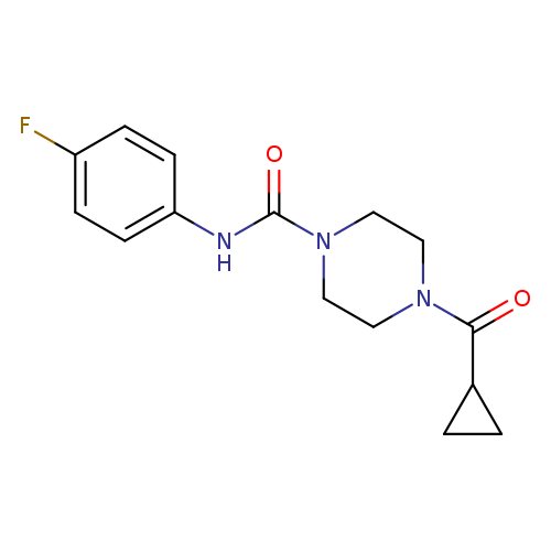 4-cyclopropanecarbonyl-N-(4-fluorophenyl)piperazine-1-carboxamide