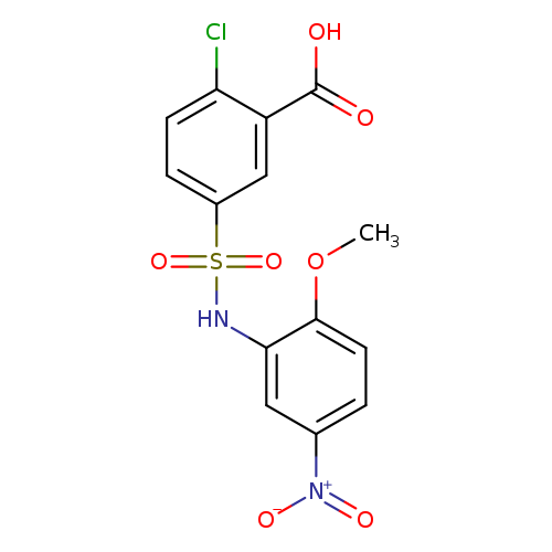 2-chloro-5-[(2-methoxy-5-nitrophenyl)sulfamoyl]benzoic acid