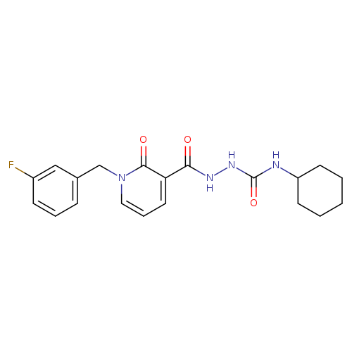 N-[(cyclohexylcarbamoyl)amino]-1-[(3-fluorophenyl)methyl]-2-oxo-1,2-dihydropyridine-3-carboxamide