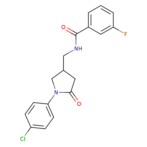 N-{[1-(4-chlorophenyl)-5-oxopyrrolidin-3-yl]methyl}-3-fluorobenzamide