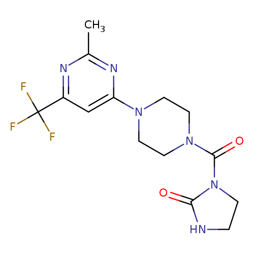 1-{4-[2-methyl-6-(trifluoromethyl)pyrimidin-4-yl]piperazine-1-carbonyl}imidazolidin-2-one