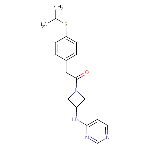 2-[4-(propan-2-ylsulfanyl)phenyl]-1-{3-[(pyrimidin-4-yl)amino]azetidin-1-yl}ethan-1-one