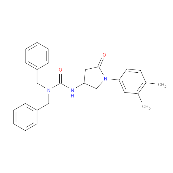 1,1-dibenzyl-3-[1-(3,4-dimethylphenyl)-5-oxopyrrolidin-3-yl]urea