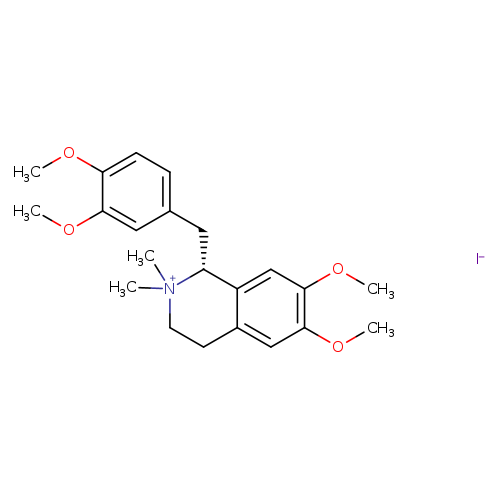 Isoquinolinium,1-[(3,4-dimethoxyphenyl)methyl]-1,2,3,4-tetrahydro-6,7-dimethoxy-2,2-dimethyl-, iodide, (1R)-