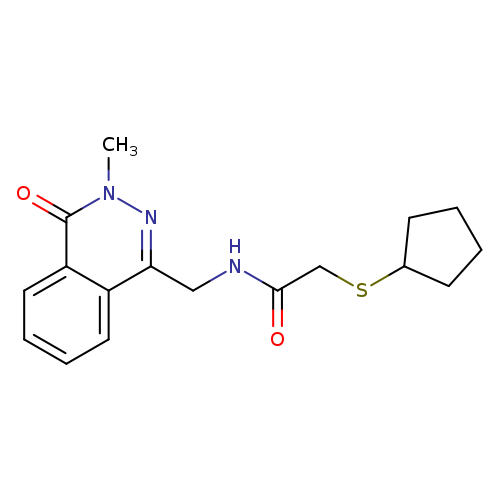 2-(cyclopentylsulfanyl)-N-[(3-methyl-4-oxo-3,4-dihydrophthalazin-1-yl)methyl]acetamide