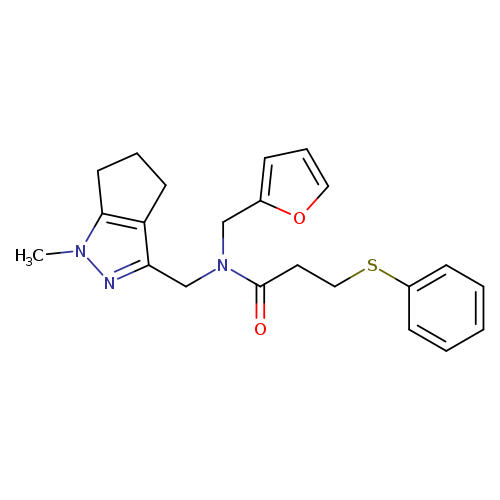 N-[(furan-2-yl)methyl]-N-({1-methyl-1H,4H,5H,6H-cyclopenta[c]pyrazol-3-yl}methyl)-3-(phenylsulfanyl)propanamide