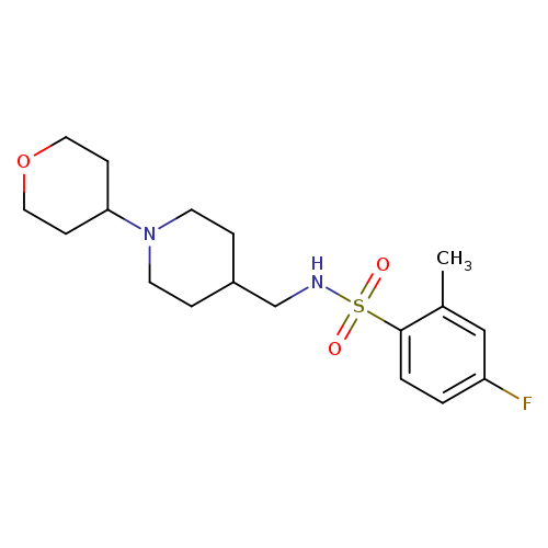 4-fluoro-2-methyl-N-{[1-(oxan-4-yl)piperidin-4-yl]methyl}benzene-1-sulfonamide