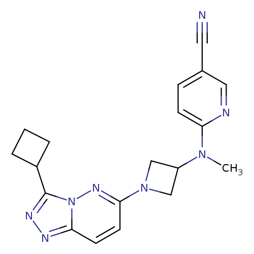 6-[(1-{3-cyclobutyl-[1,2,4]triazolo[4,3-b]pyridazin-6-yl}azetidin-3-yl)(methyl)amino]pyridine-3-carbonitrile