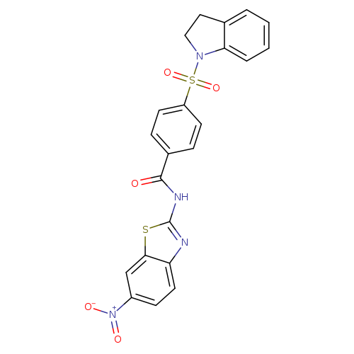4-(2,3-dihydro-1H-indole-1-sulfonyl)-N-(6-nitro-1,3-benzothiazol-2-yl)benzamide