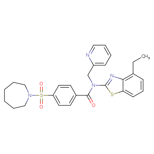 4-(azepane-1-sulfonyl)-N-(4-ethyl-1,3-benzothiazol-2-yl)-N-[(pyridin-2-yl)methyl]benzamide