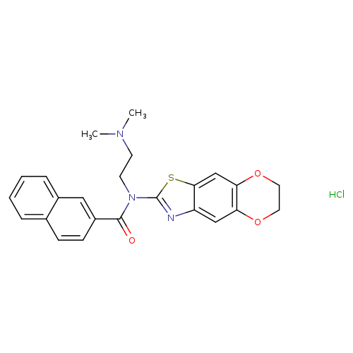 N-[2-(dimethylamino)ethyl]-N-{10,13-dioxa-4-thia-6-azatricyclo[7.4.0.0^{3,7}]trideca-1,3(7),5,8-tetraen-5-yl}naphthalene-2-carboxamide hydrochloride