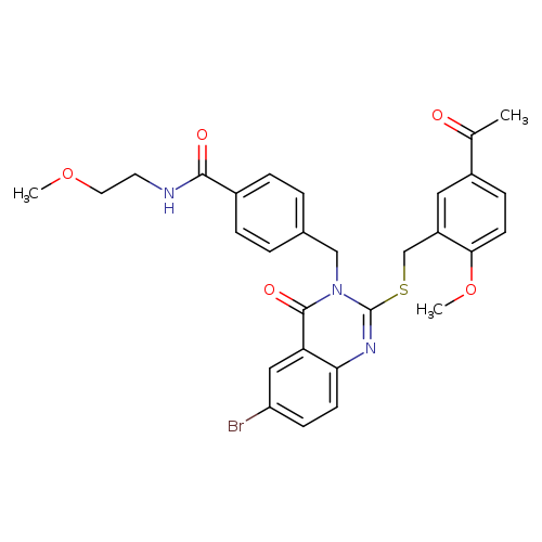 4-[(2-{[(5-acetyl-2-methoxyphenyl)methyl]sulfanyl}-6-bromo-4-oxo-3,4-dihydroquinazolin-3-yl)methyl]-N-(2-methoxyethyl)benzamide