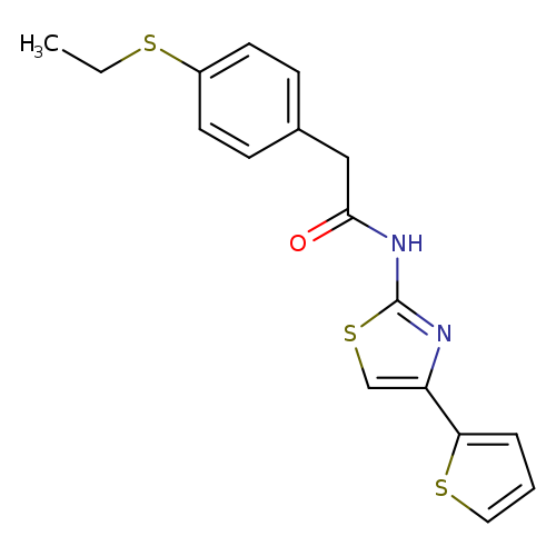 2-[4-(ethylsulfanyl)phenyl]-N-[4-(thiophen-2-yl)-1,3-thiazol-2-yl]acetamide