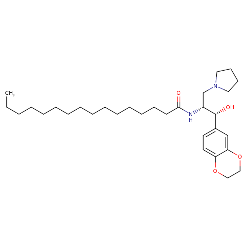 Hexadecanamide,N-[(1R,2R)-2-(2,3-dihydro-1,4-benzodioxin-6-yl)-2-hydroxy-1-(1-pyrrolidinylmethyl)ethyl]-