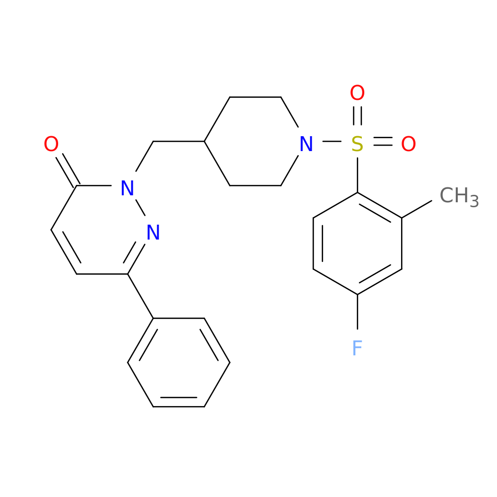 2-{[1-(4-fluoro-2-methylbenzenesulfonyl)piperidin-4-yl]methyl}-6-phenyl-2,3-dihydropyridazin-3-one
