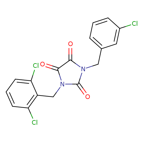 1-[(3-chlorophenyl)methyl]-3-[(2,6-dichlorophenyl)methyl]imidazolidine-2,4,5-trione
