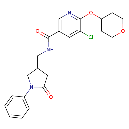 5-chloro-6-(oxan-4-yloxy)-N-[(5-oxo-1-phenylpyrrolidin-3-yl)methyl]pyridine-3-carboxamide