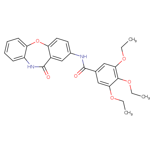 3,4,5-triethoxy-N-{10-oxo-2-oxa-9-azatricyclo[9.4.0.0^{3,8}]pentadeca-1(11),3(8),4,6,12,14-hexaen-13-yl}benzamide