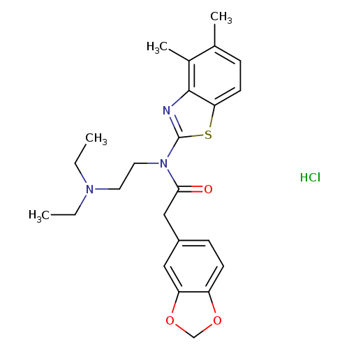 2-(2H-1,3-benzodioxol-5-yl)-N-[2-(diethylamino)ethyl]-N-(4,5-dimethyl-1,3-benzothiazol-2-yl)acetamide hydrochloride