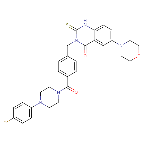 3-({4-[4-(4-fluorophenyl)piperazine-1-carbonyl]phenyl}methyl)-6-(morpholin-4-yl)-2-sulfanylidene-1,2,3,4-tetrahydroquinazolin-4-one