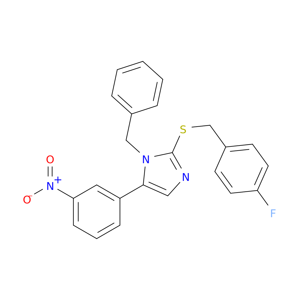 1-benzyl-2-{[(4-fluorophenyl)methyl]sulfanyl}-5-(3-nitrophenyl)-1H-imidazole