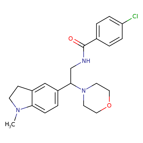 4-chloro-N-[2-(1-methyl-2,3-dihydro-1H-indol-5-yl)-2-(morpholin-4-yl)ethyl]benzamide