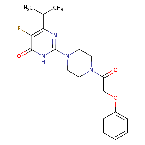 5-fluoro-2-[4-(2-phenoxyacetyl)piperazin-1-yl]-6-(propan-2-yl)-3,4-dihydropyrimidin-4-one