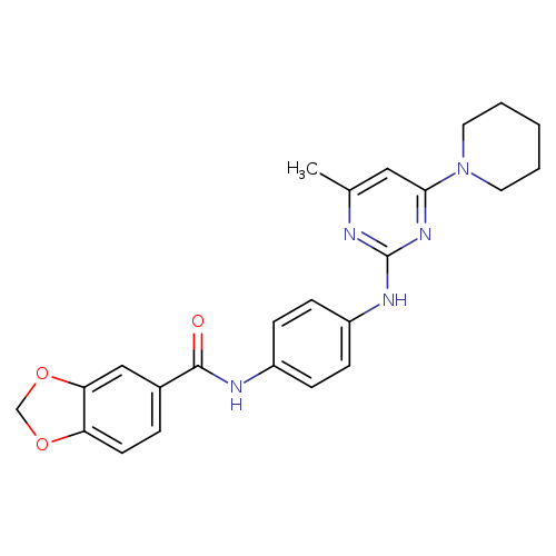 N-(4-{[4-methyl-6-(piperidin-1-yl)pyrimidin-2-yl]amino}phenyl)-2H-1,3-benzodioxole-5-carboxamide