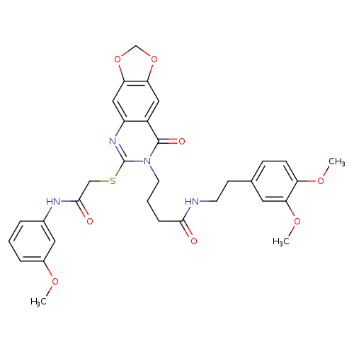 N-[2-(3,4-dimethoxyphenyl)ethyl]-4-[6-({[(3-methoxyphenyl)carbamoyl]methyl}sulfanyl)-8-oxo-2H,7H,8H-[1,3]dioxolo[4,5-g]quinazolin-7-yl]butanamide