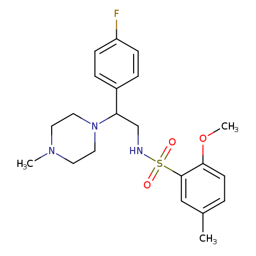 N-[2-(4-fluorophenyl)-2-(4-methylpiperazin-1-yl)ethyl]-2-methoxy-5-methylbenzene-1-sulfonamide