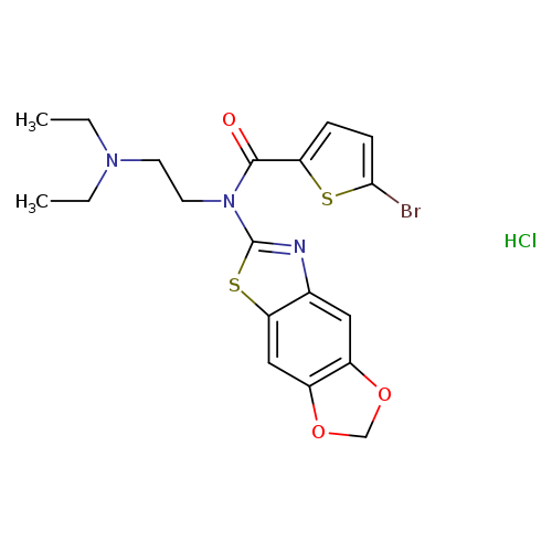 5-bromo-N-[2-(diethylamino)ethyl]-N-{4,6-dioxa-10-thia-12-azatricyclo[7.3.0.0^{3,7}]dodeca-1(9),2,7,11-tetraen-11-yl}thiophene-2-carboxamide hydrochloride