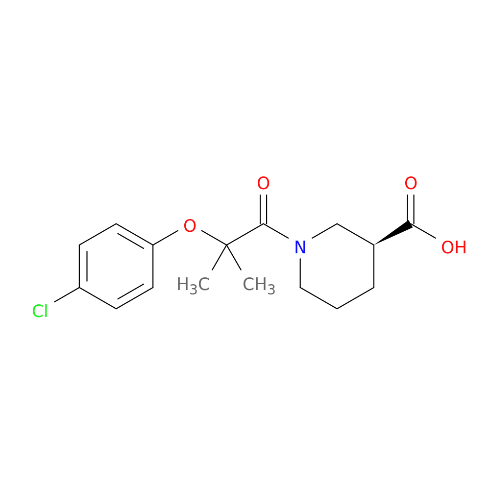 (3S)-1-[2-(4-chlorophenoxy)-2-methylpropanoyl]piperidine-3-carboxylic acid