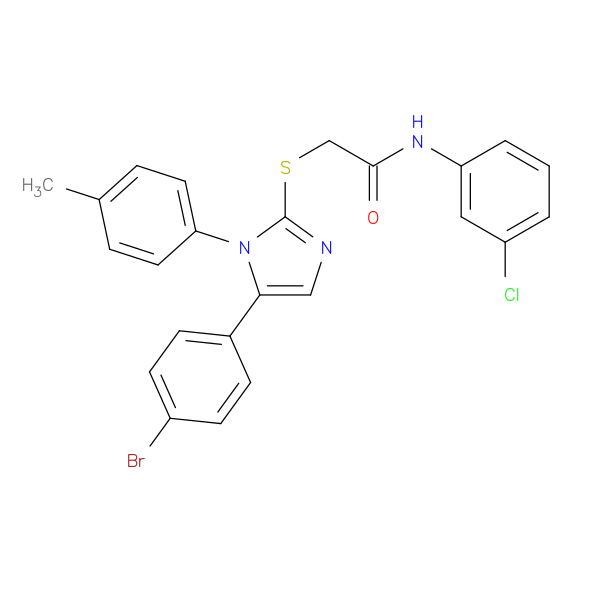 2-{[5-(4-bromophenyl)-1-(4-methylphenyl)-1H-imidazol-2-yl]sulfanyl}-N-(3-chlorophenyl)acetamide