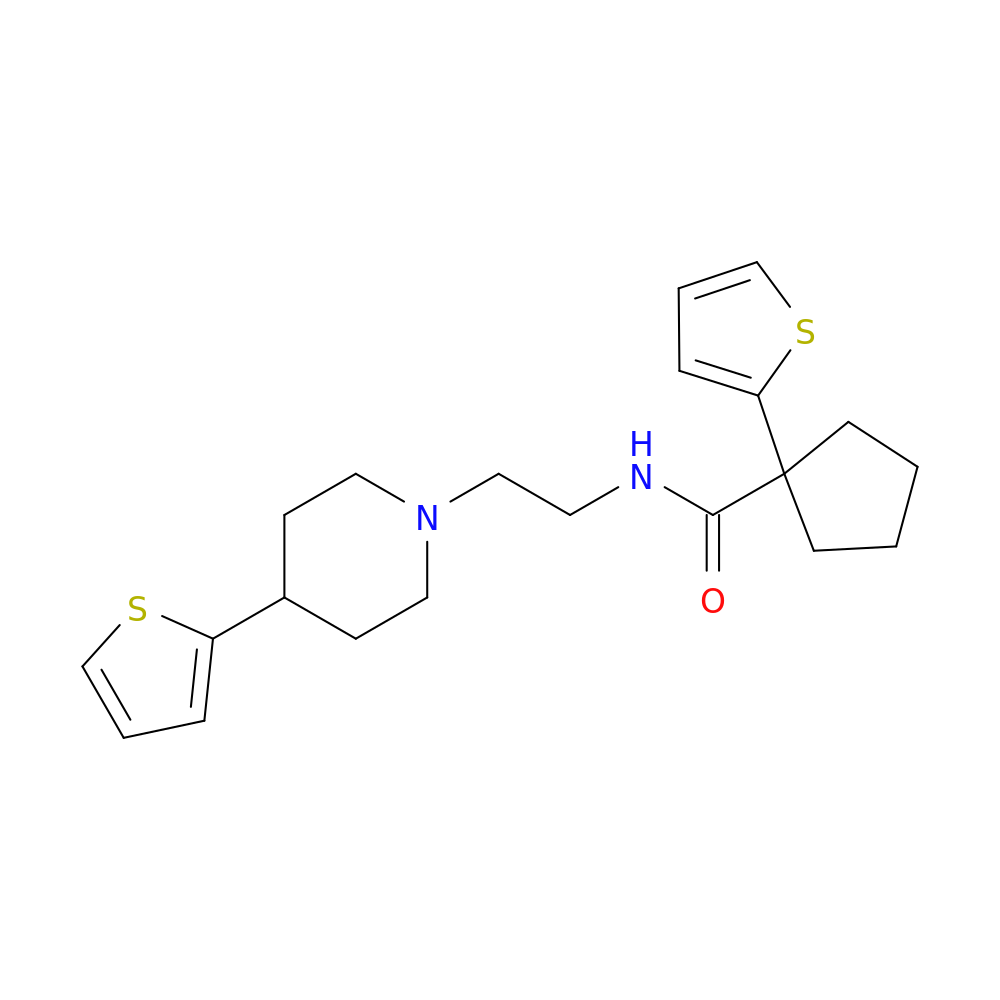 1-(thiophen-2-yl)-N-{2-[4-(thiophen-2-yl)piperidin-1-yl]ethyl}cyclopentane-1-carboxamide