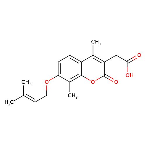 2-{4,8-dimethyl-7-[(3-methylbut-2-en-1-yl)oxy]-2-oxo-2H-chromen-3-yl}acetic acid
