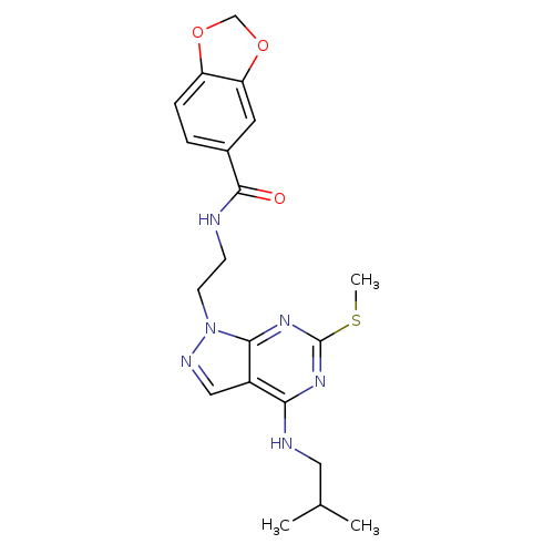 N-(2-{4-[(2-methylpropyl)amino]-6-(methylsulfanyl)-1H-pyrazolo[3,4-d]pyrimidin-1-yl}ethyl)-2H-1,3-benzodioxole-5-carboxamide