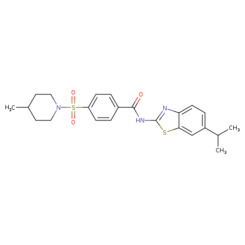 4-[(4-methylpiperidin-1-yl)sulfonyl]-N-[6-(propan-2-yl)-1,3-benzothiazol-2-yl]benzamide