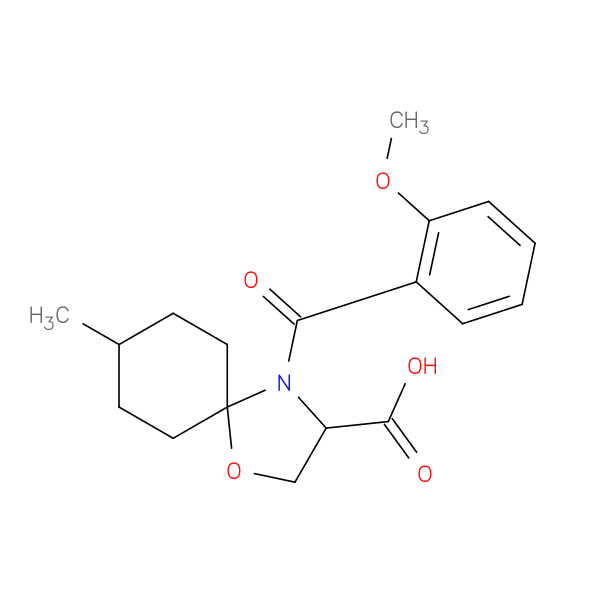 4-(2-methoxybenzoyl)-8-methyl-1-oxa-4-azaspiro[4.5]decane-3-carboxylic acid