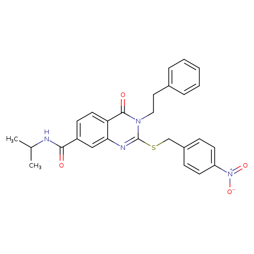 2-{[(4-nitrophenyl)methyl]sulfanyl}-4-oxo-3-(2-phenylethyl)-N-(propan-2-yl)-3,4-dihydroquinazoline-7-carboxamide