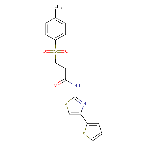 3-(4-methylbenzenesulfonyl)-N-[4-(thiophen-2-yl)-1,3-thiazol-2-yl]propanamide