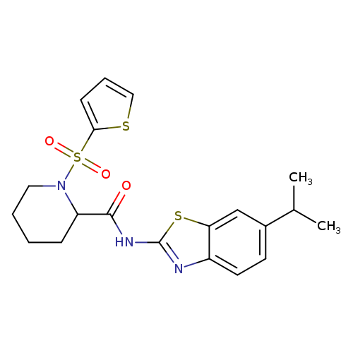 N-[6-(propan-2-yl)-1,3-benzothiazol-2-yl]-1-(thiophene-2-sulfonyl)piperidine-2-carboxamide