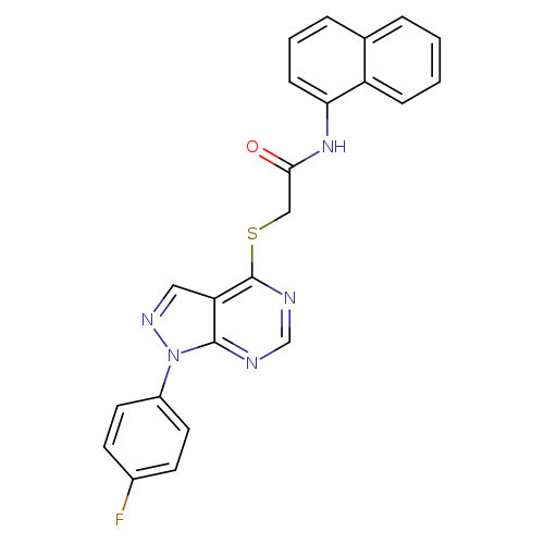 2-{[1-(4-fluorophenyl)-1H-pyrazolo[3,4-d]pyrimidin-4-yl]sulfanyl}-N-(naphthalen-1-yl)acetamide