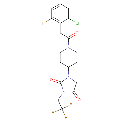 1-{1-[2-(2-chloro-6-fluorophenyl)acetyl]piperidin-4-yl}-3-(2,2,2-trifluoroethyl)imidazolidine-2,4-dione