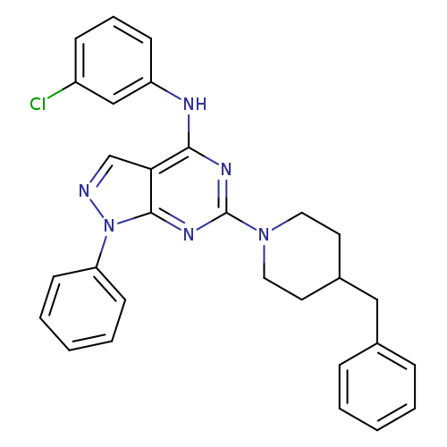 6-(4-benzylpiperidin-1-yl)-N-(3-chlorophenyl)-1-phenyl-1H-pyrazolo[3,4-d]pyrimidin-4-amine