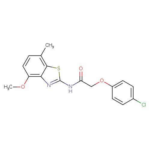 2-(4-chlorophenoxy)-N-(4-methoxy-7-methyl-1,3-benzothiazol-2-yl)acetamide