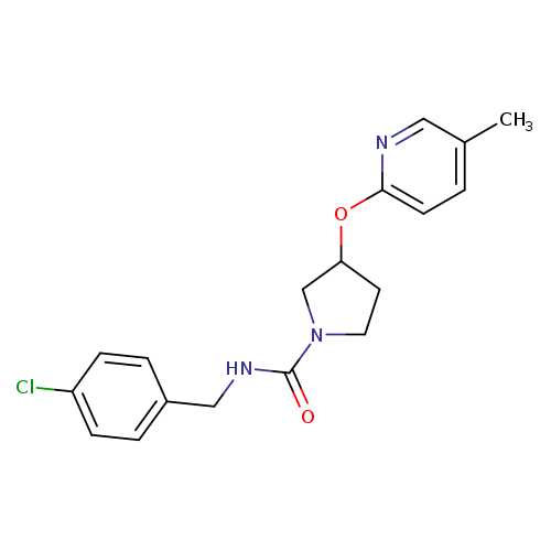 N-[(4-chlorophenyl)methyl]-3-[(5-methylpyridin-2-yl)oxy]pyrrolidine-1-carboxamide