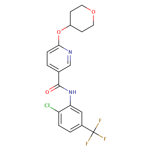 N-[2-chloro-5-(trifluoromethyl)phenyl]-6-(oxan-4-yloxy)pyridine-3-carboxamide